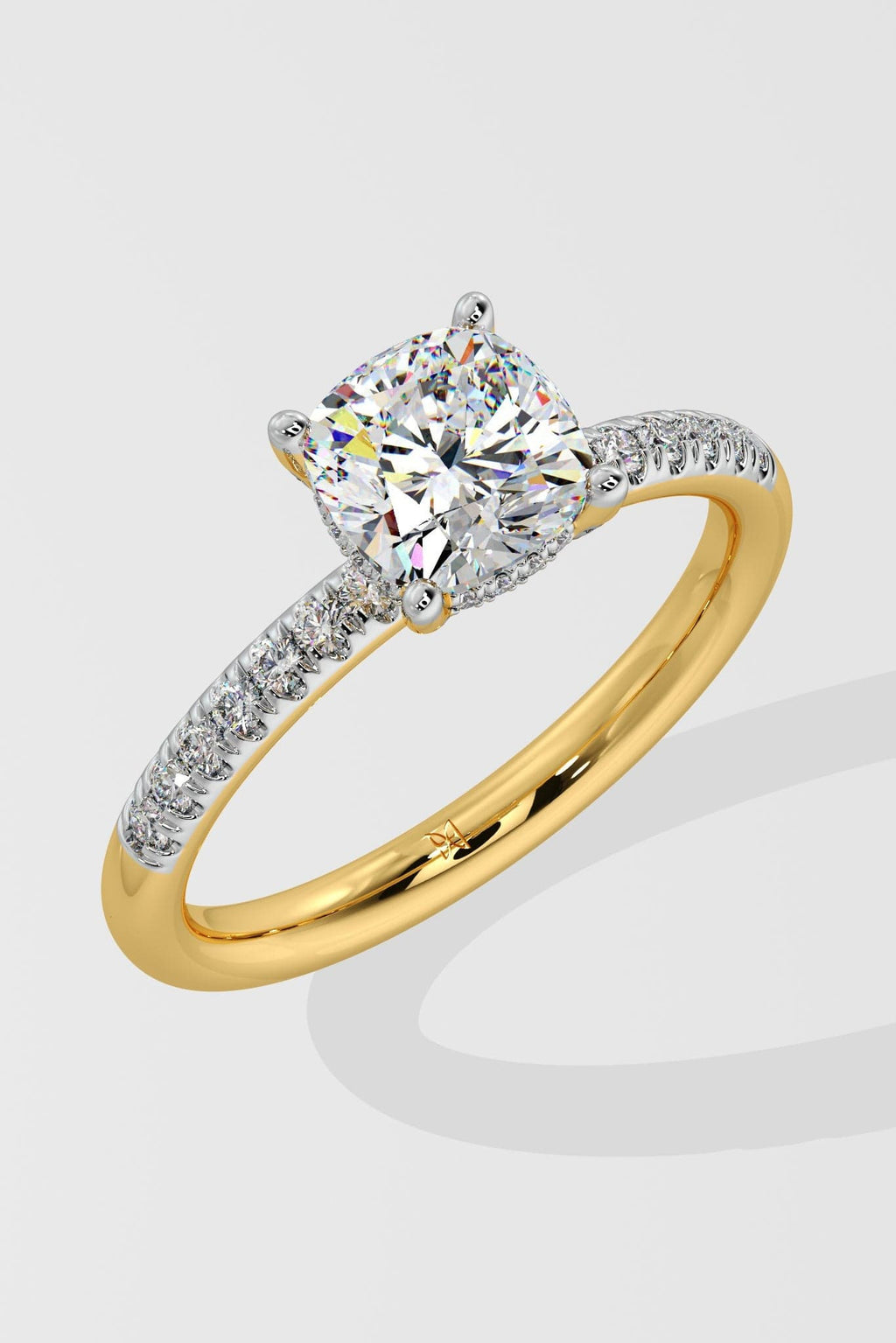 1 ct Cushion Hidden Halo Ring