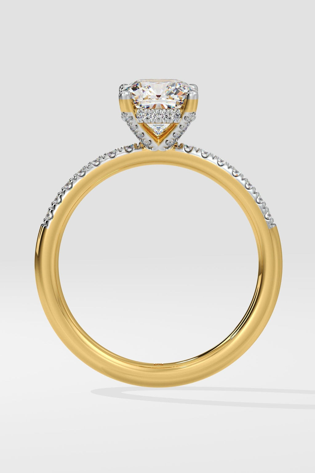 1 ct Cushion Hidden Halo Ring