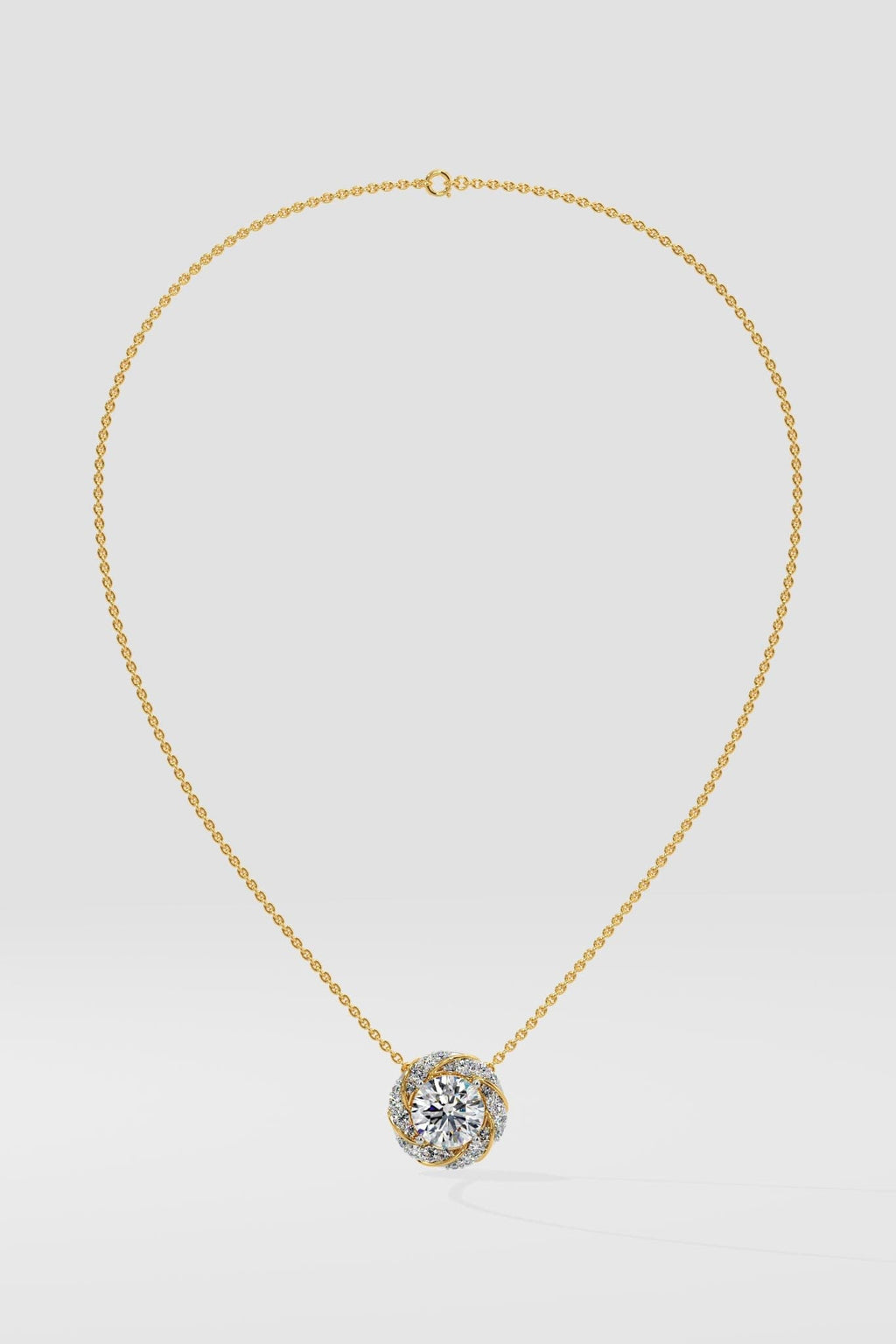 Swirl Solitaire Necklace