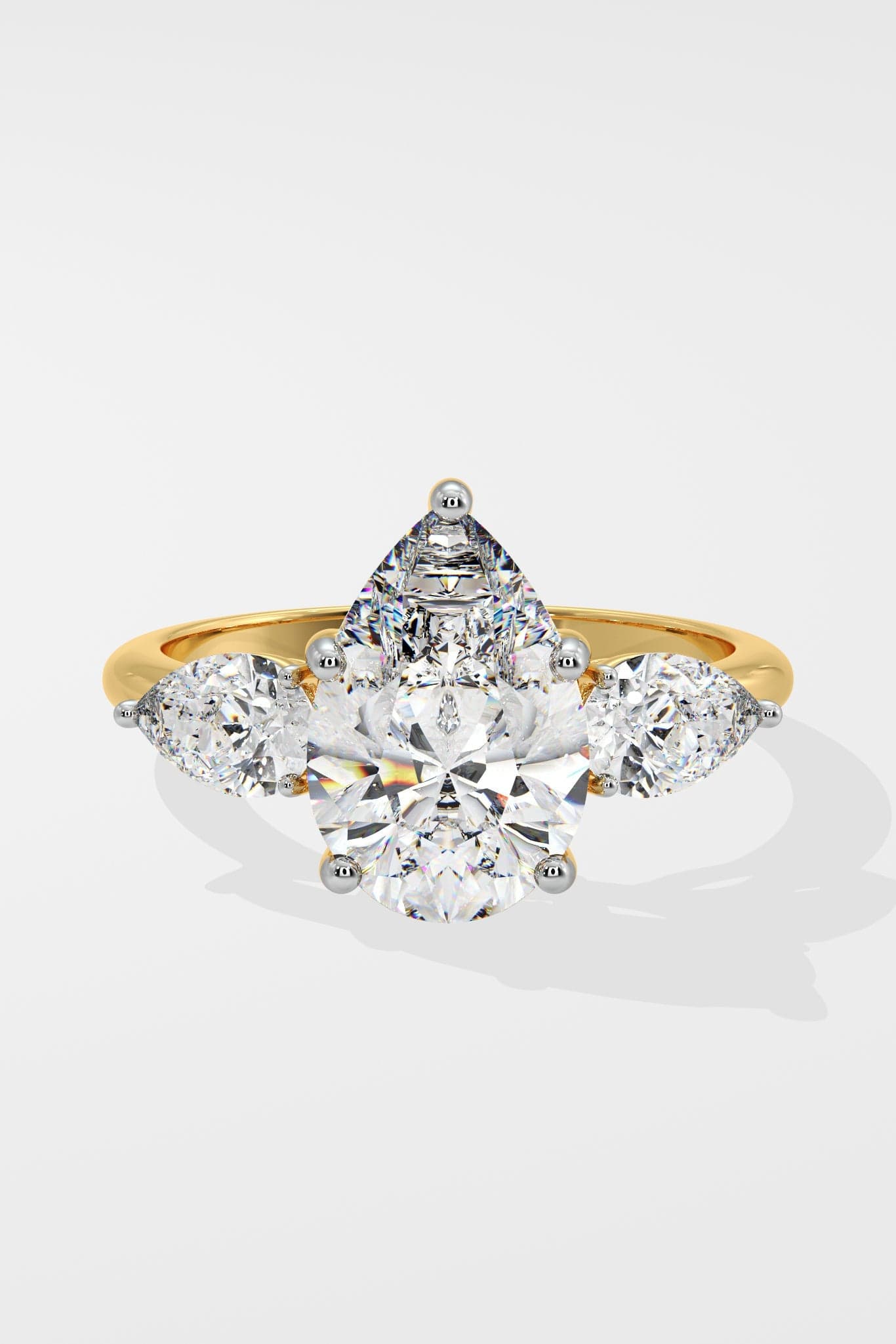 3 ct Pear Three Stone Ring