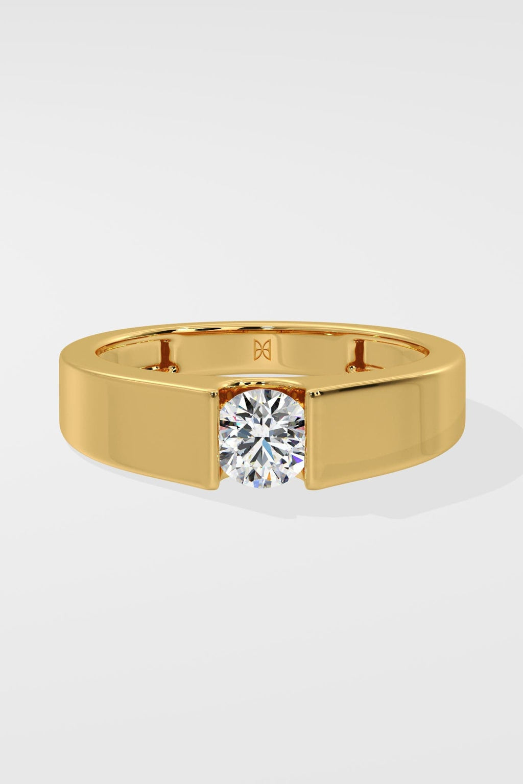 Bar Set Solitaire Ring