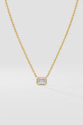 1 ct East West Emerald Necklace