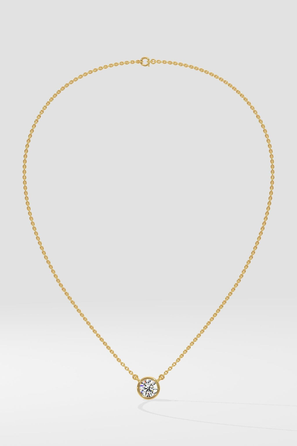 1 ct Bezel Solitaire Necklace