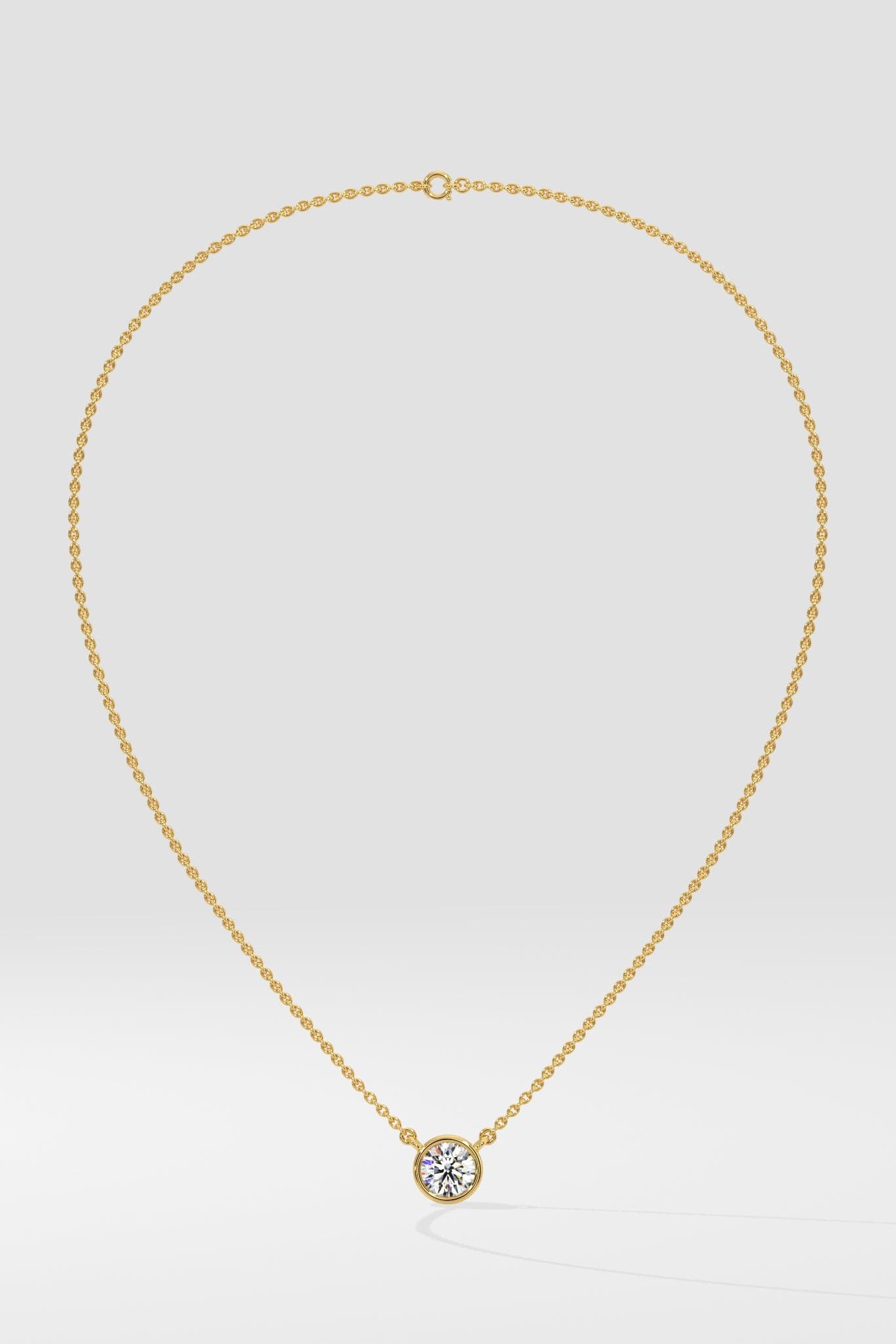 1 ct Bezel Solitaire Necklace