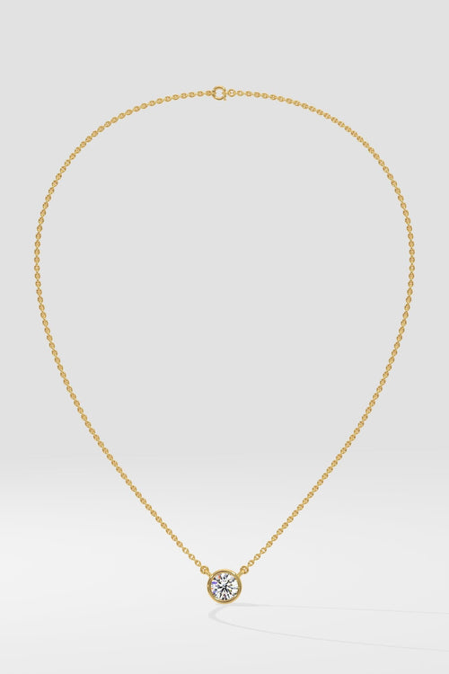 1 ct Bezel Solitaire Necklace