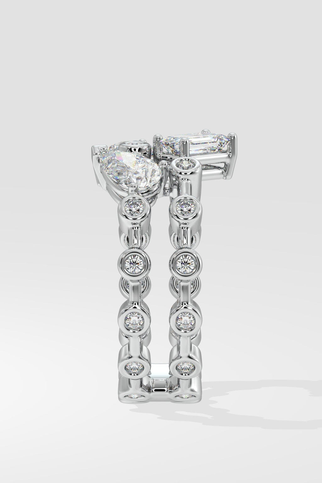 3 Stone Double Ring