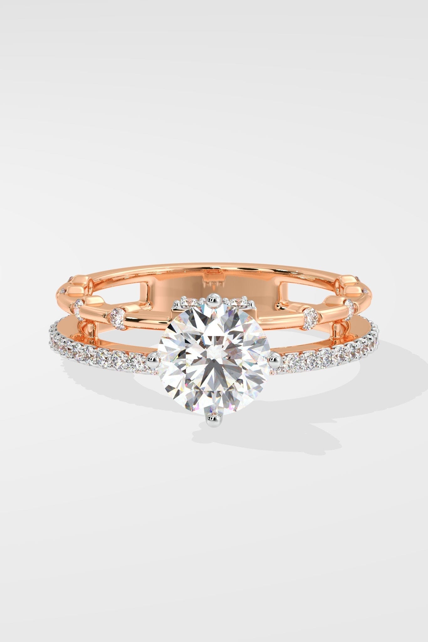 1 ct Twin Row Solitaire Ring