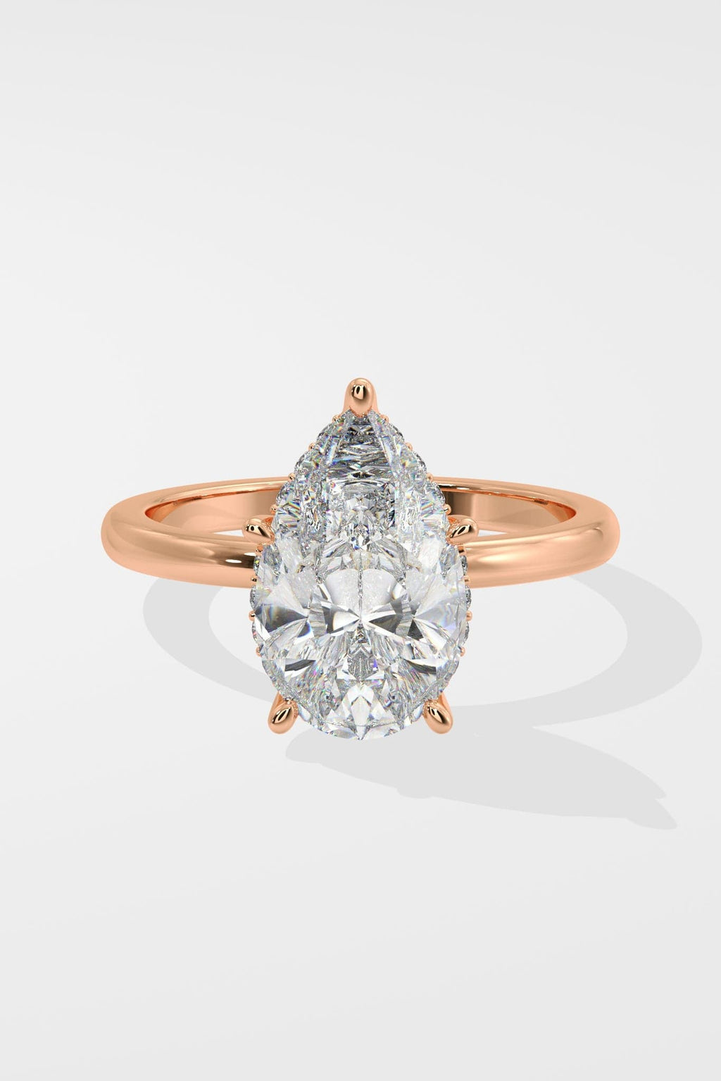 2 ct Hidden Halo Pear Ring