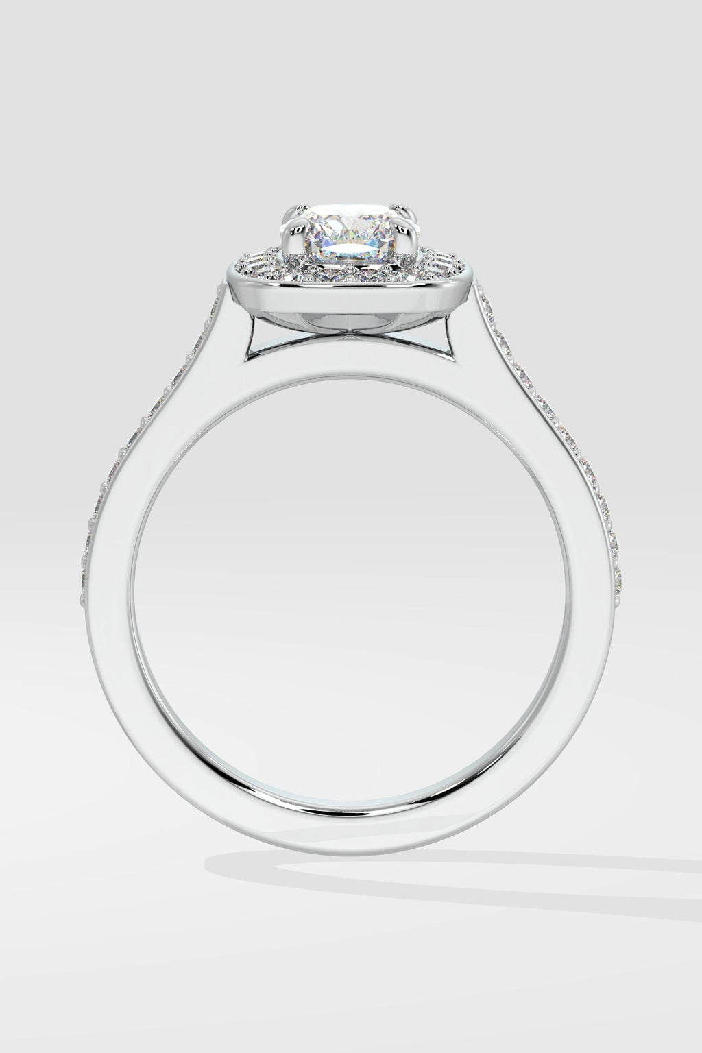 1 ct Accented Halo Cushion Solitaire Ring