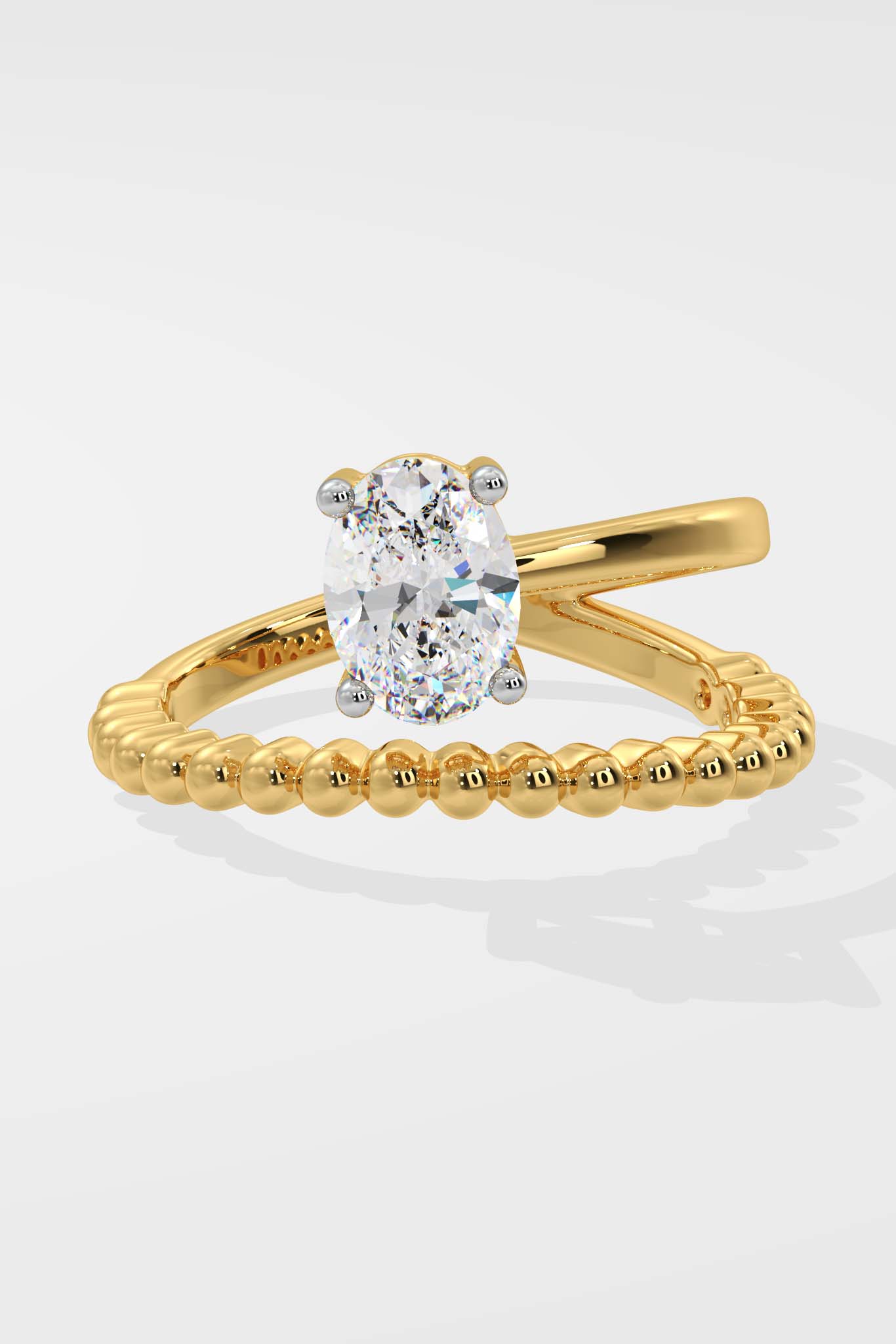 Swirl Oval Solitaire Ring