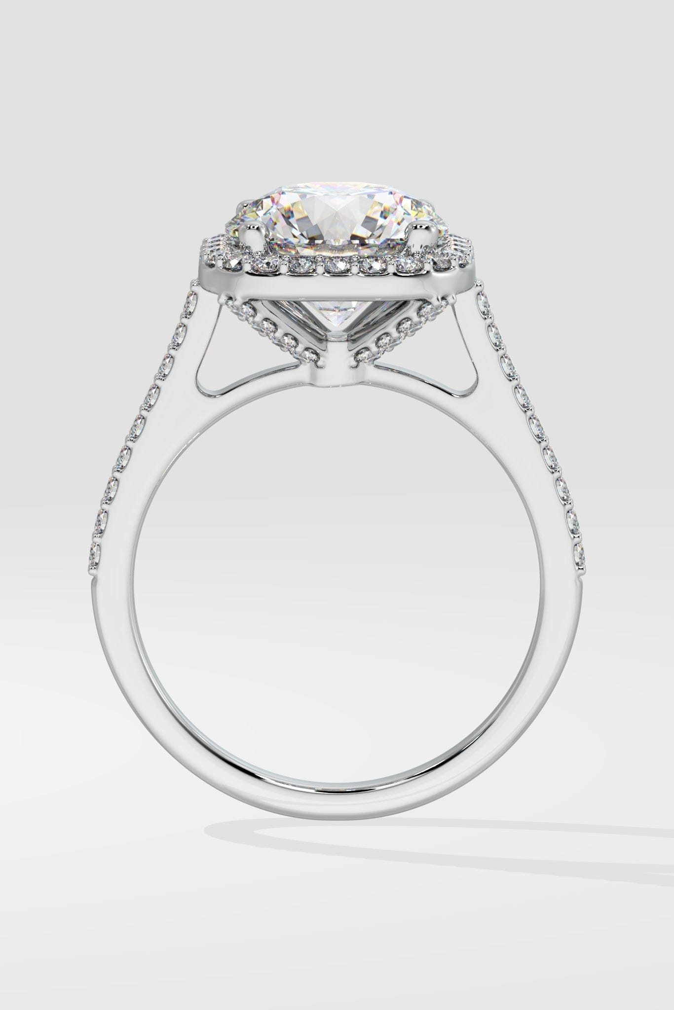 3 ct Cushion Halo Solitaire Ring