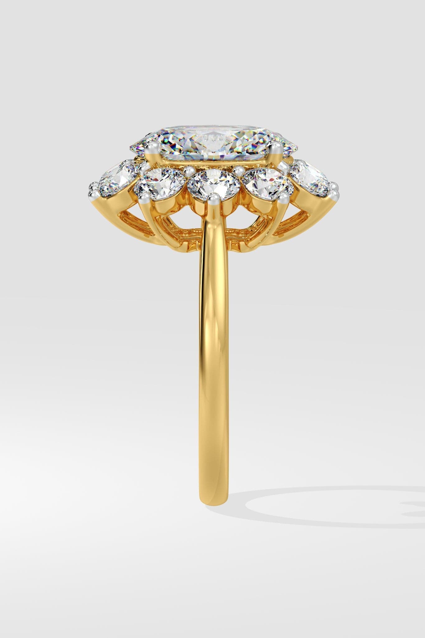 3 ct Sunburst Oval Ring