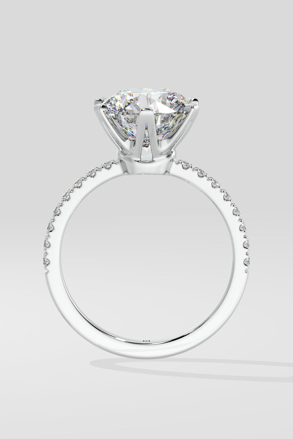 3 ct Solitaire Crown Ring