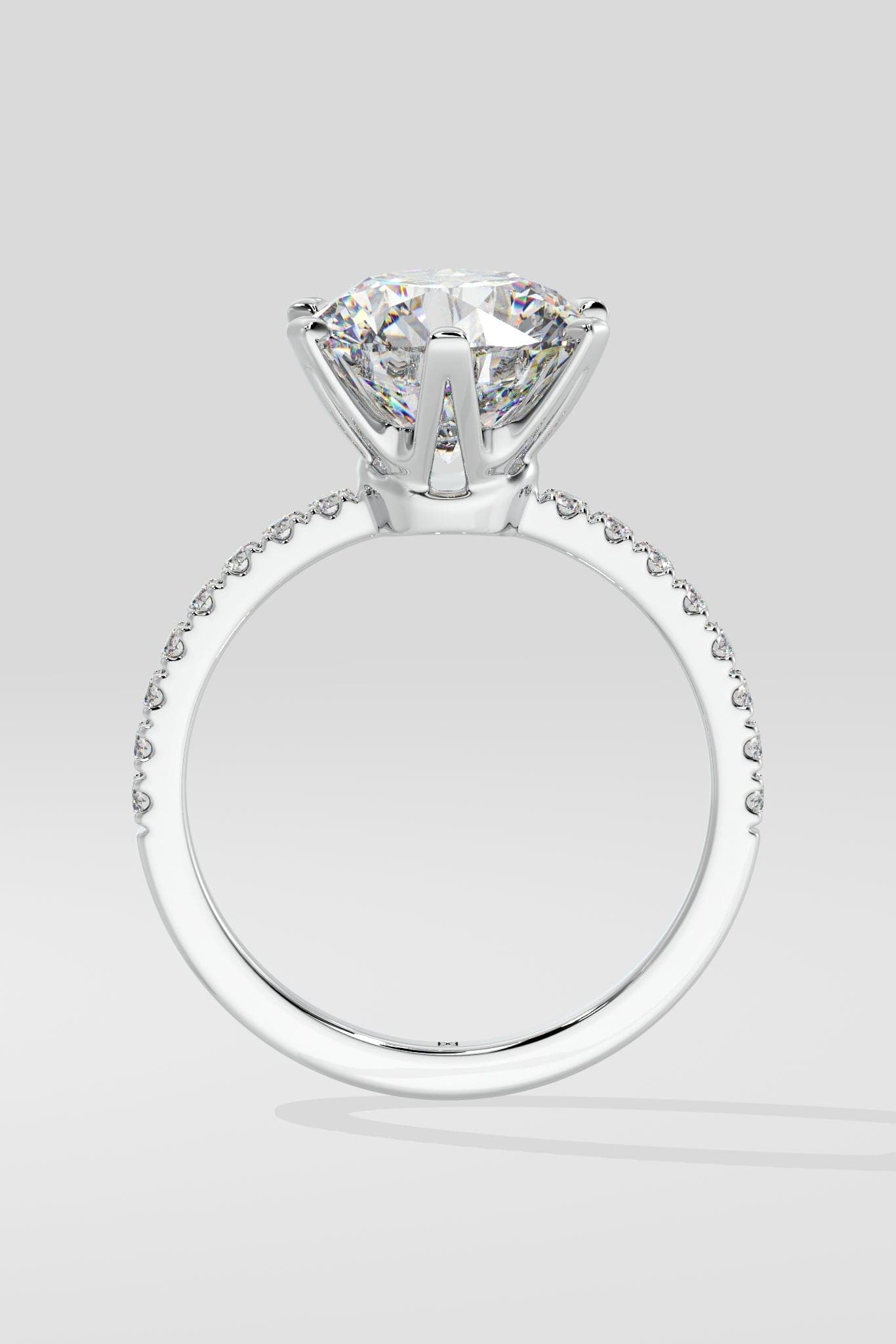 3 ct Solitaire Crown Ring