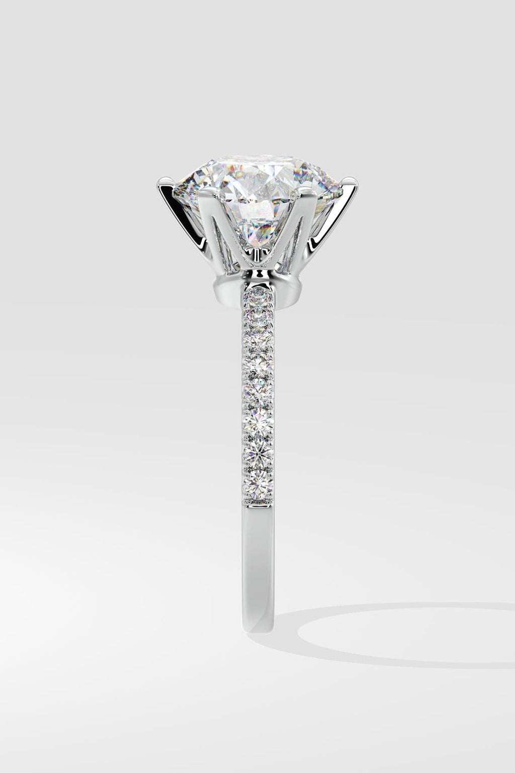 3 ct Solitaire Crown Ring