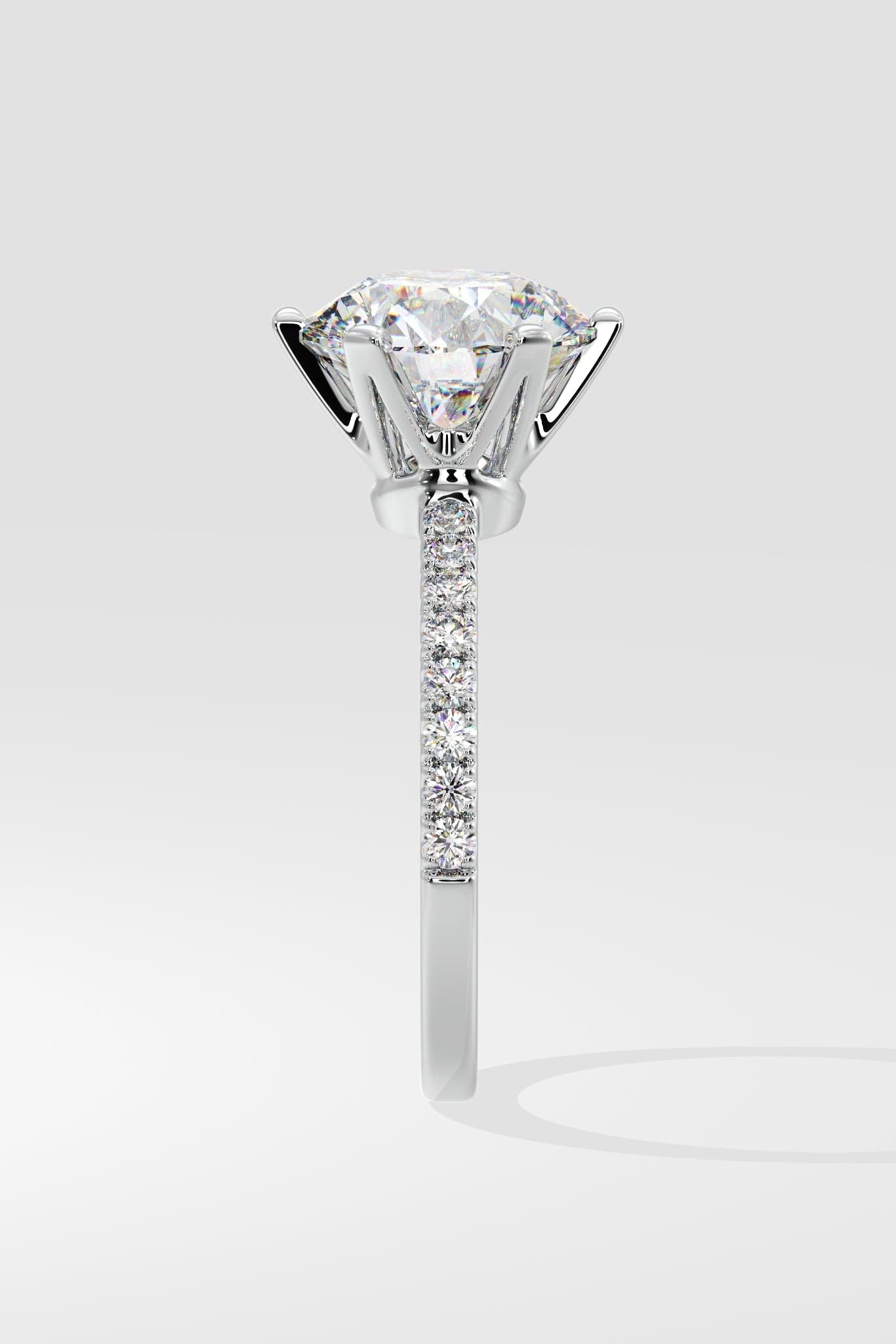 3 ct Solitaire Crown Ring