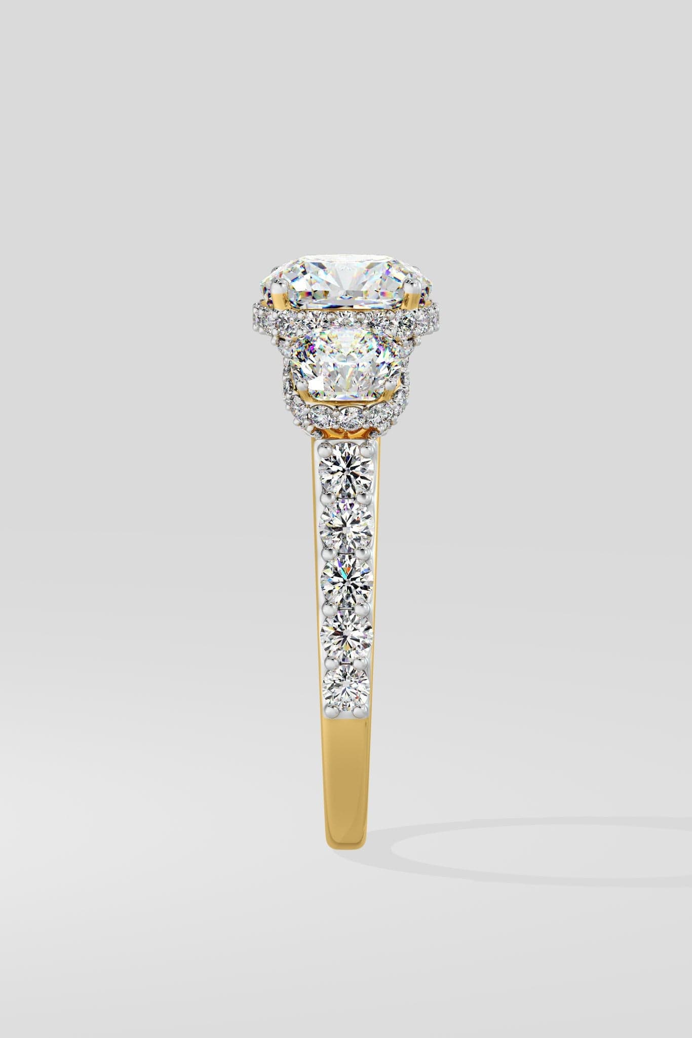 2 ct Trinity Cushion Ring