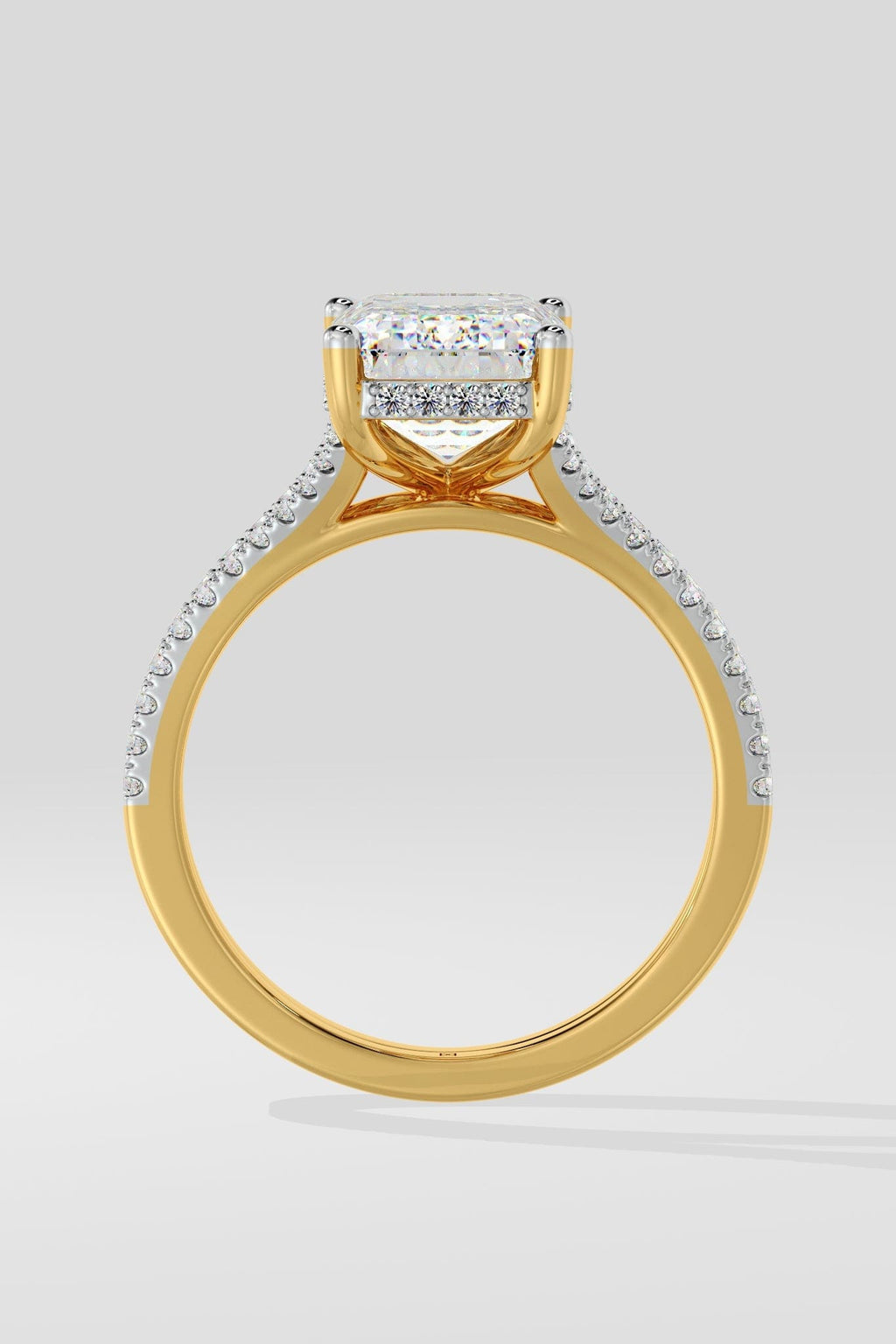 4 ct Emerald Split Shank Ring