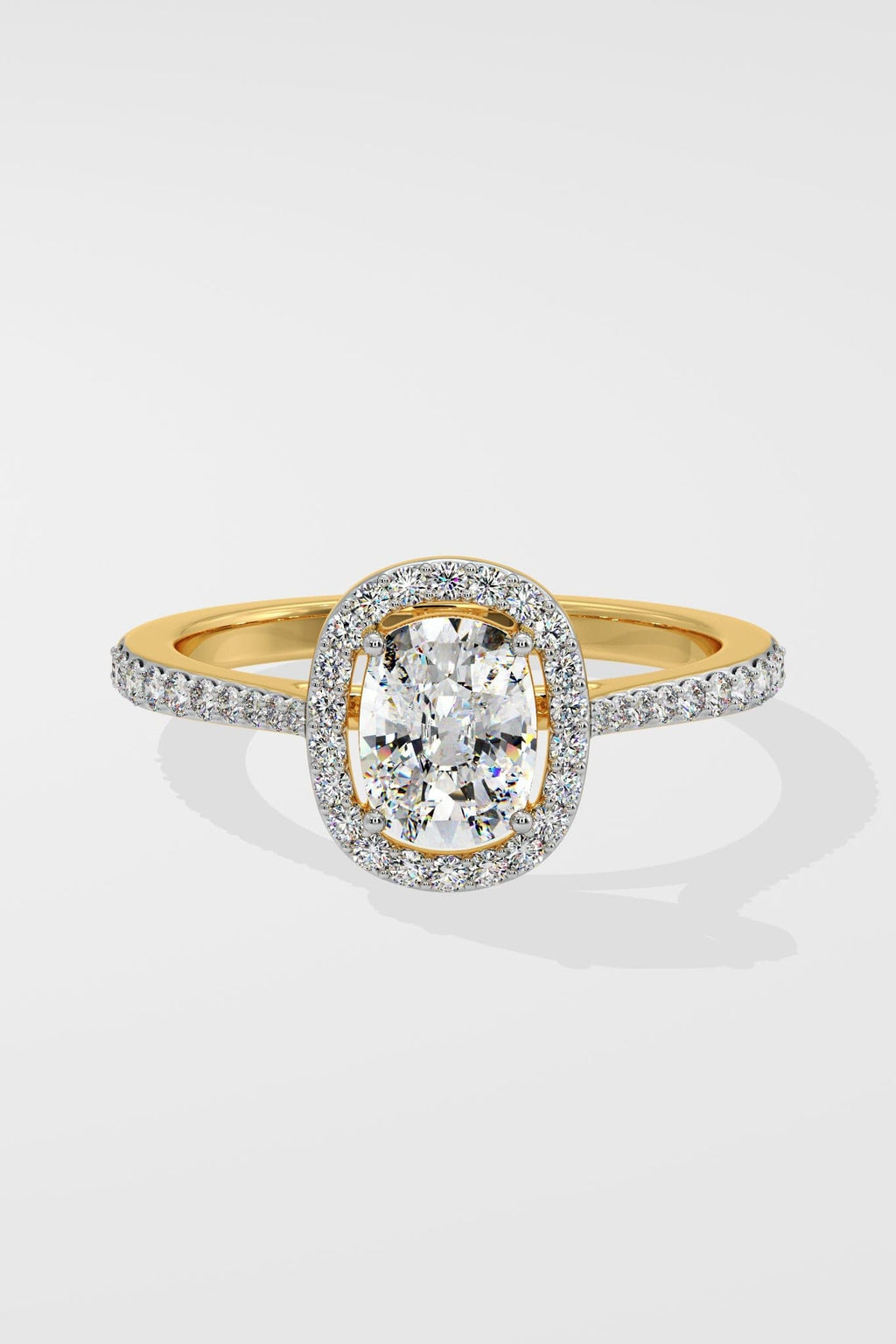 1 ct Elongated Cushion Halo Ring