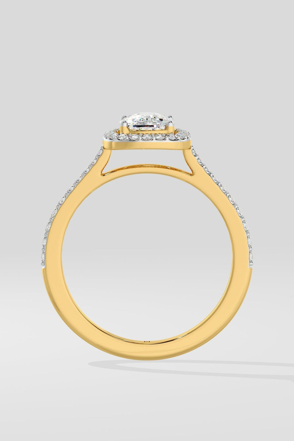 1 ct Elongated Cushion Halo Ring