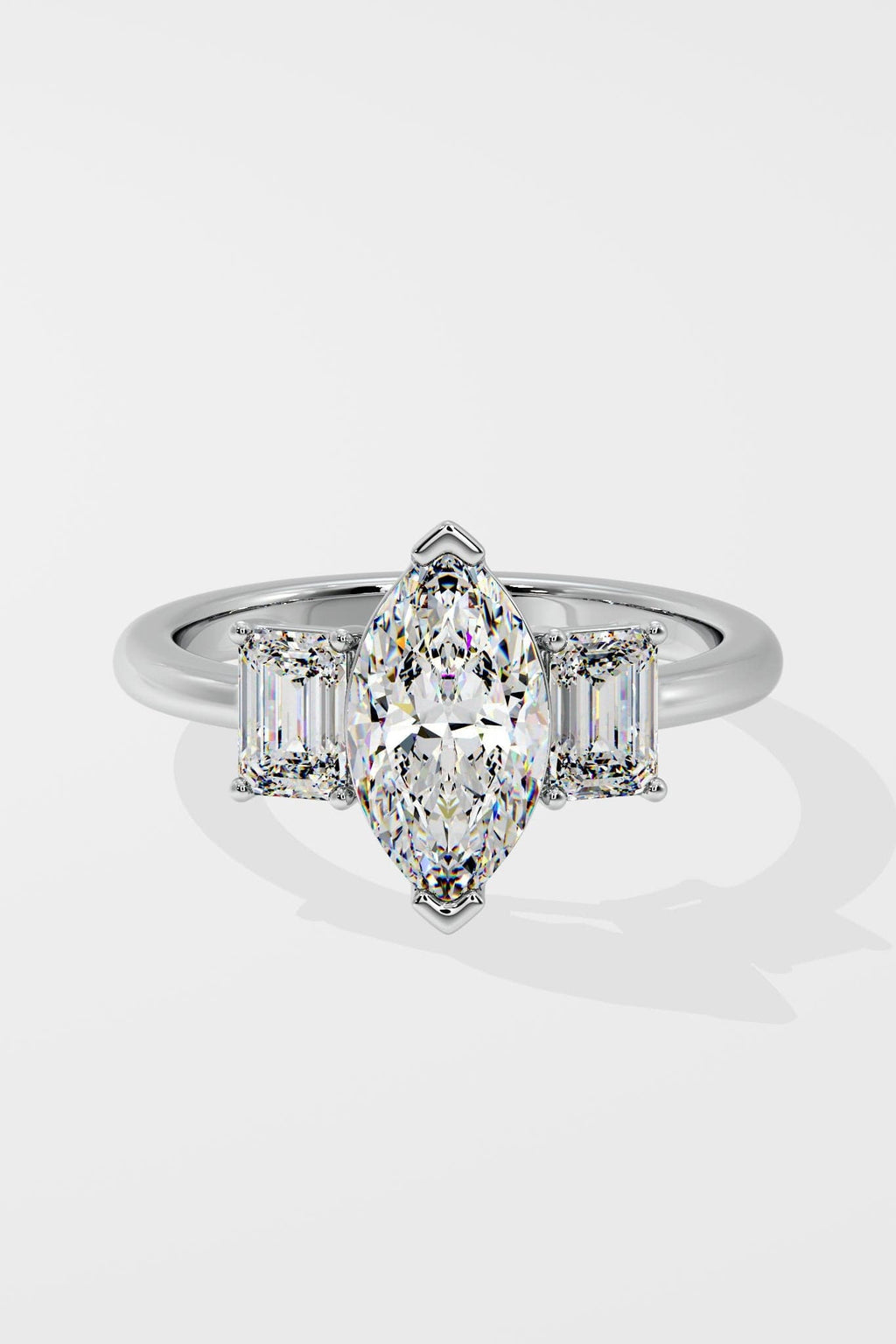 1.5 ct Chevron Trio Ring