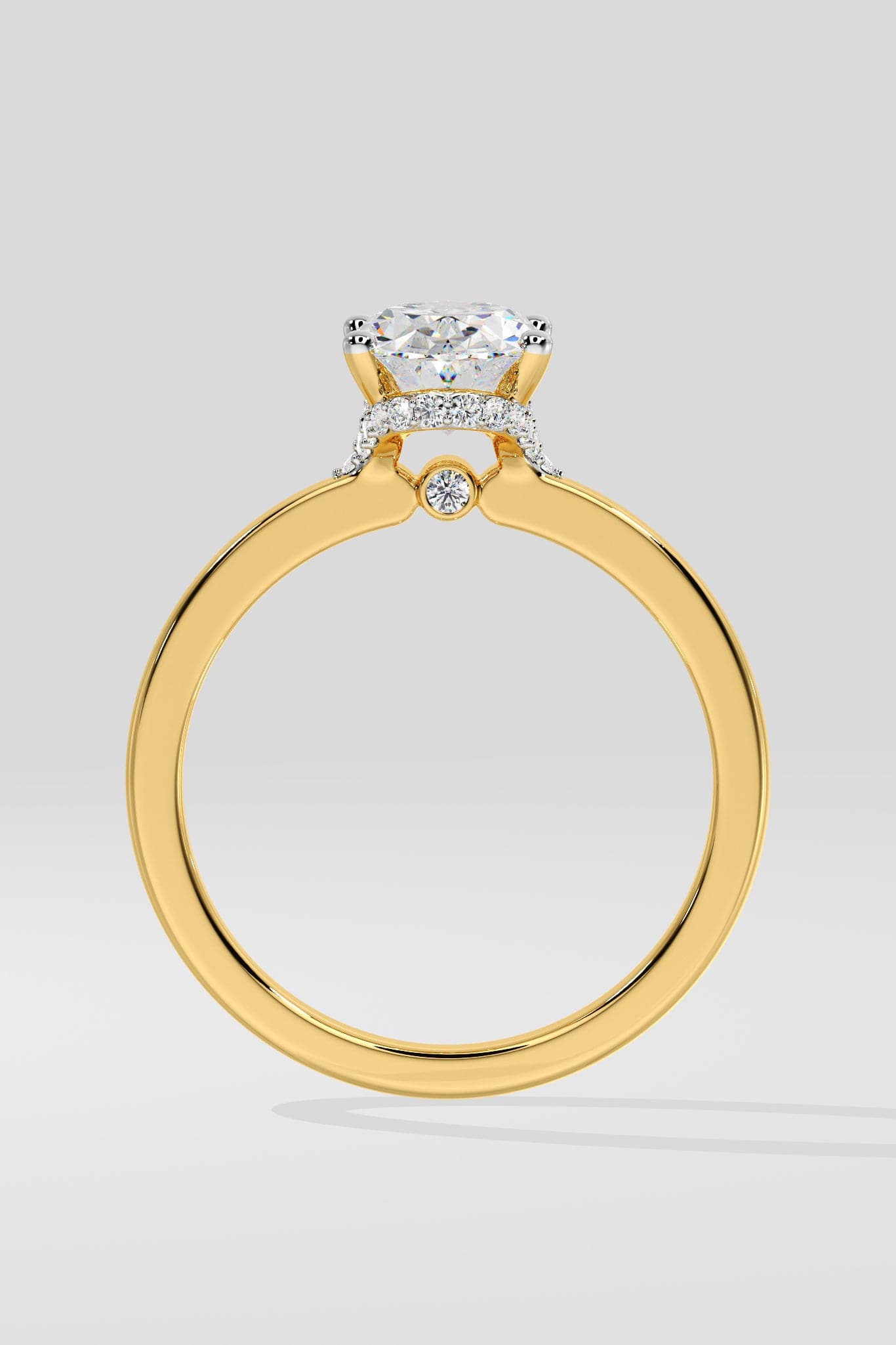 1.5 ct Oval Plunge Halo Ring