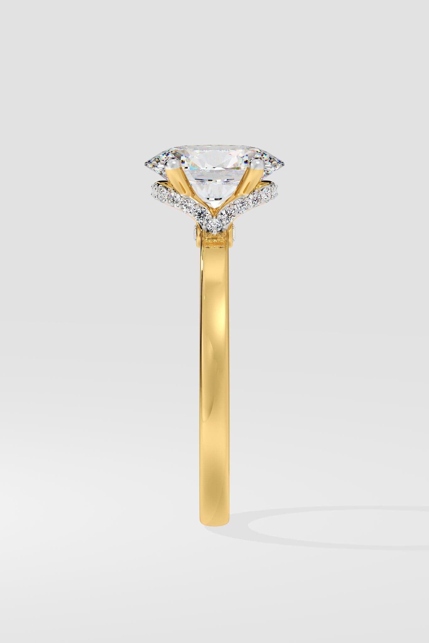1.5 ct Oval Plunge Halo Ring
