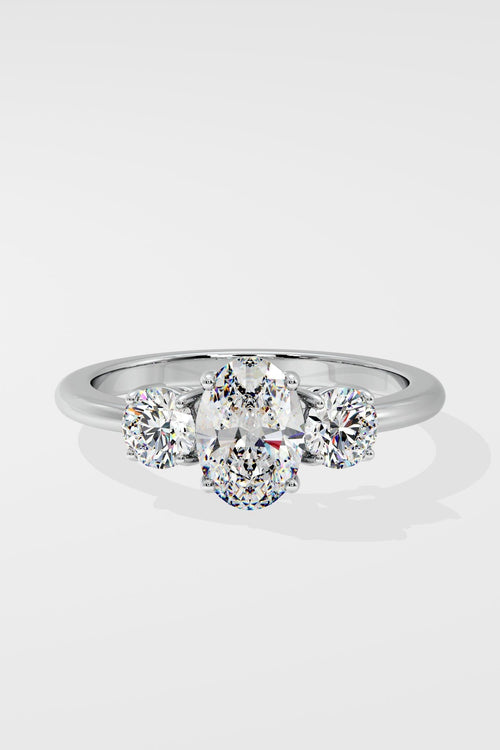 1 ct Oval Trio Ring