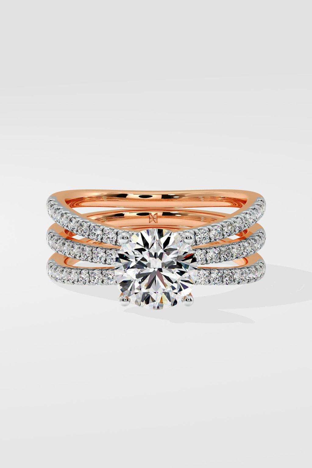 1.5 ct Triple Band Solitaire Ring