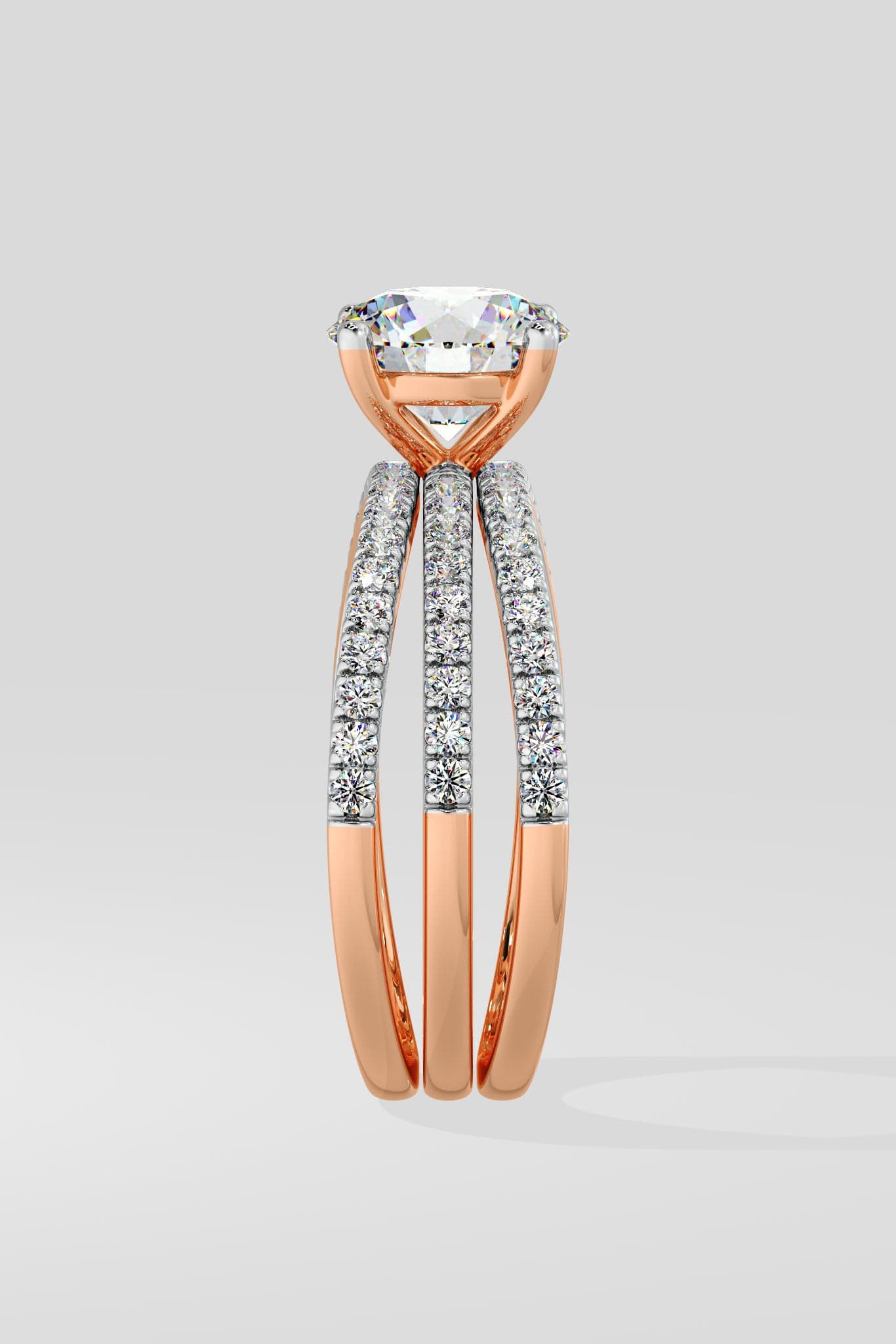 1.5 ct Triple Band Solitaire Ring