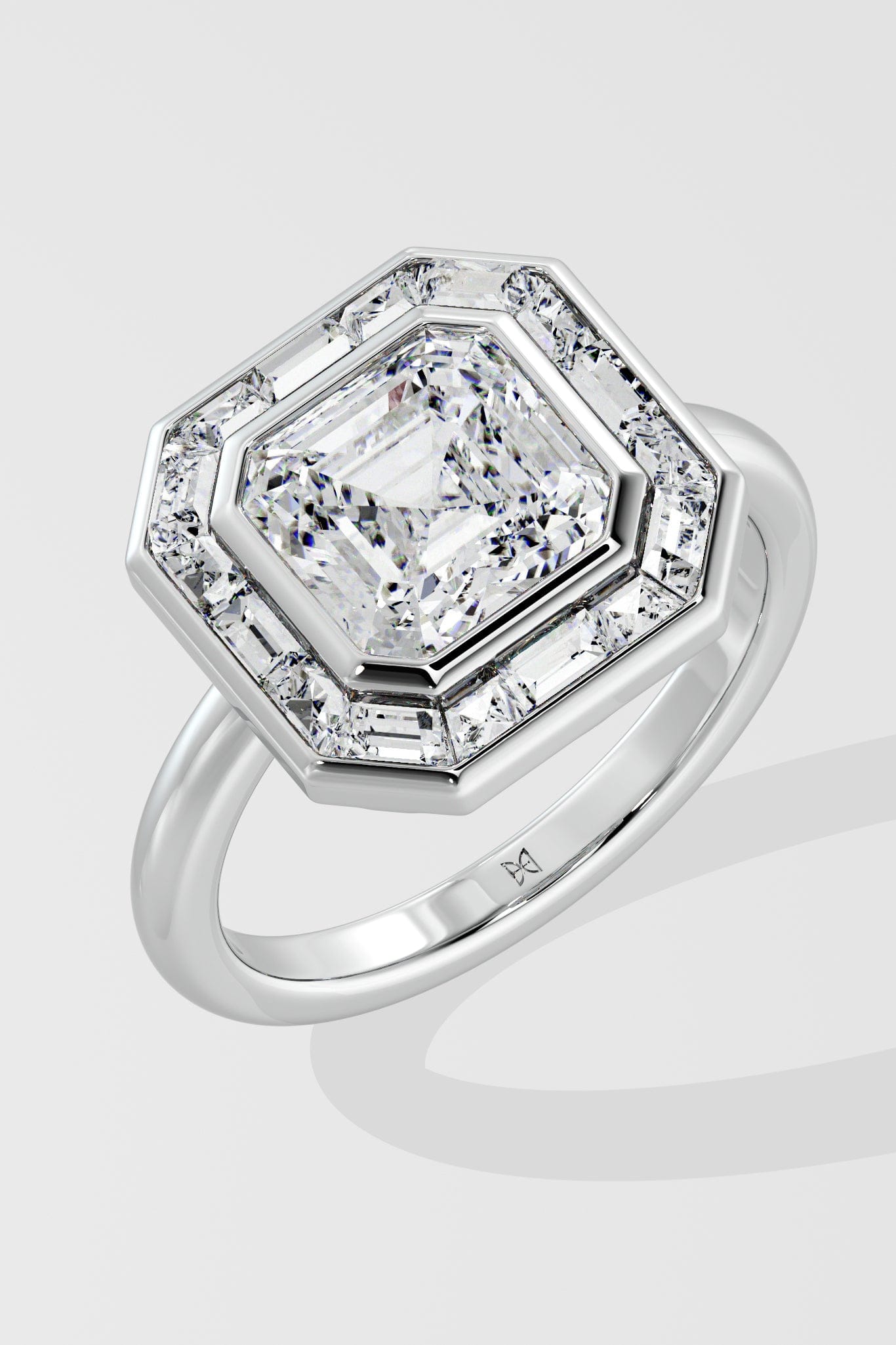 3.5 ct Asscher Halo Ring