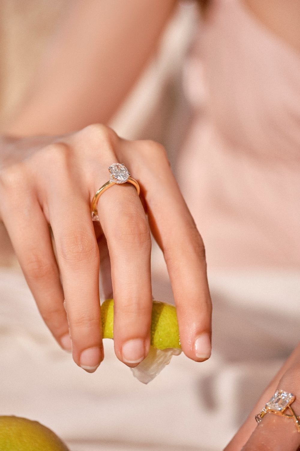 1.5 ct Oval Plunge Halo Ring